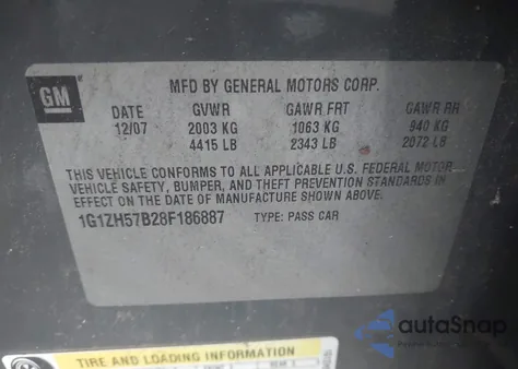 2008 Chevrolet Malibu Lt z USA, uszkodzony, nr VIN 1G1ZH57B28F186887